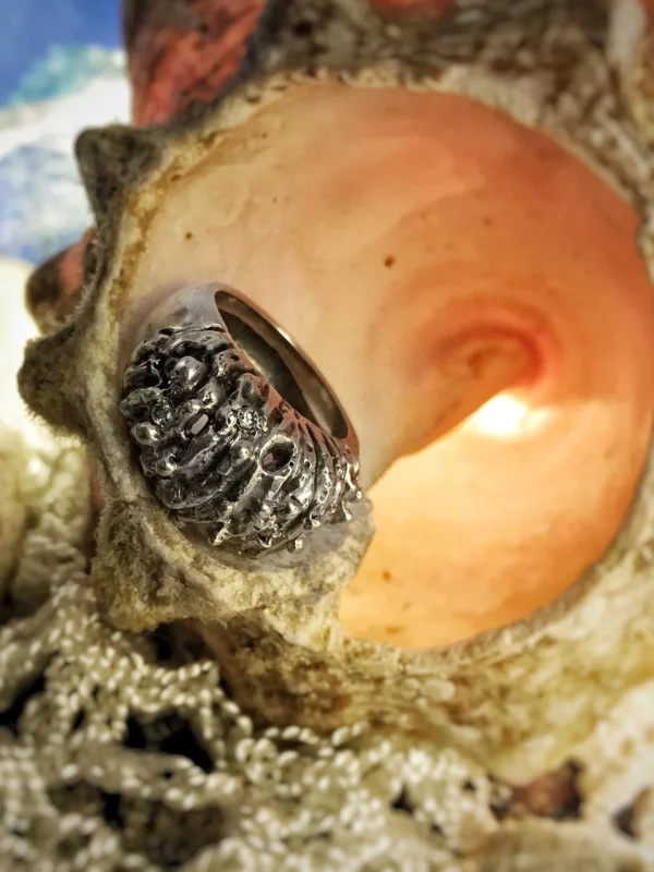 Coral Silver Ring
